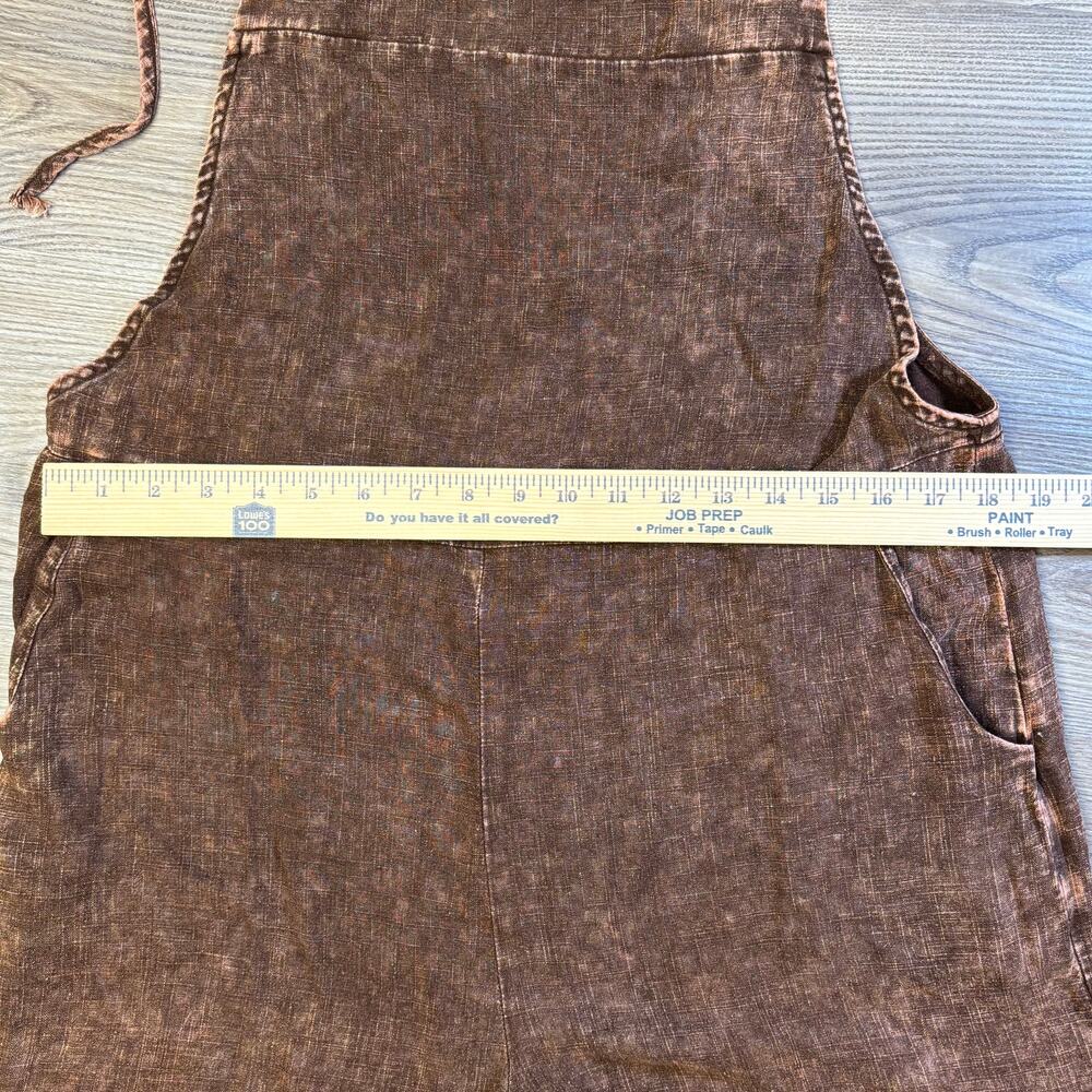 Washed Linen Knot Strap Romper Large Zenana Boho Cottagecore - Picture 7 of 9